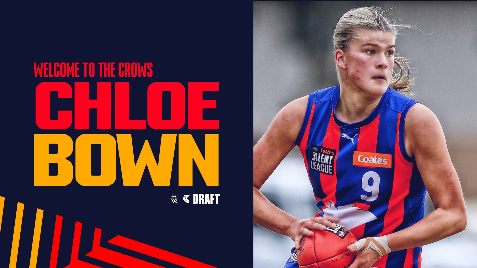 AFLW Draft: Crows Snag Rising Star Chloe Bown at Pick 5