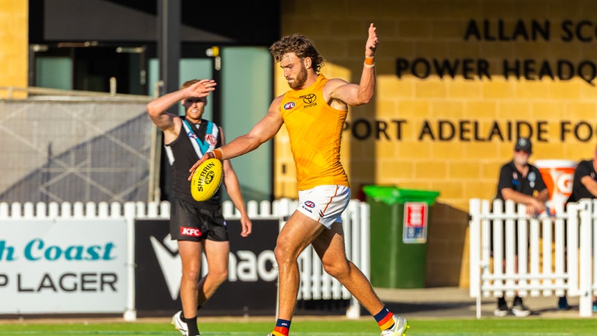 Riley Thilthorpe pre-season game v Port WEB