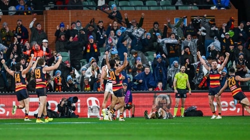 Adelaide Crows celebrate victory